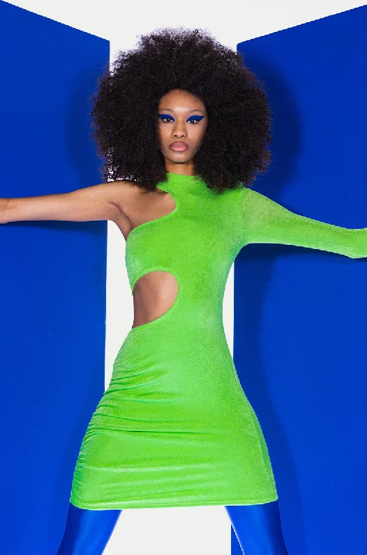 NEW TO YOU MINI DRESS WITH CUT OUTS Fashionable Mini Dress with Slits