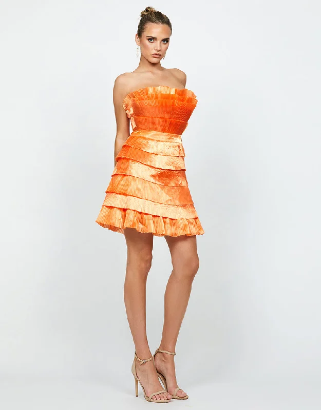 NYMA PLEATED FRILLS MINI DRESS BL68D67S Fashionable Pleated Mini Dress
