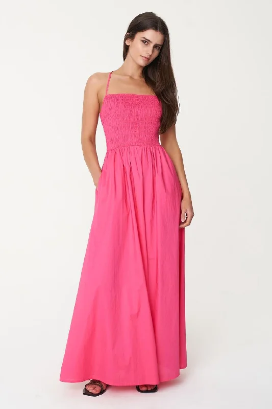 Phoebe Lou Crush Shirred Bodice Maxi Dress Trendy Ruffled Maxi Dress