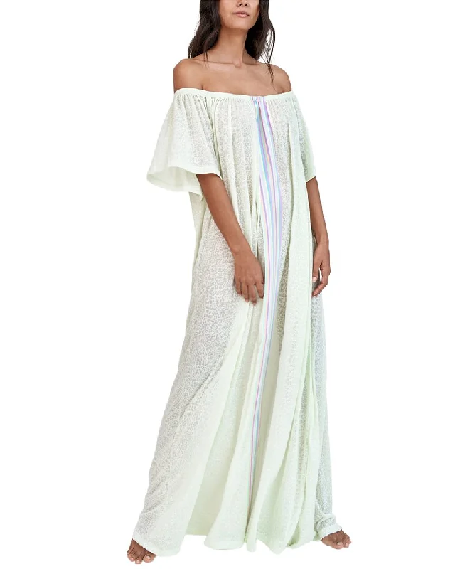 Pitusa Off Shoulder Beach Kaftan Maxi Dress Elegant Silk Maxi Dress