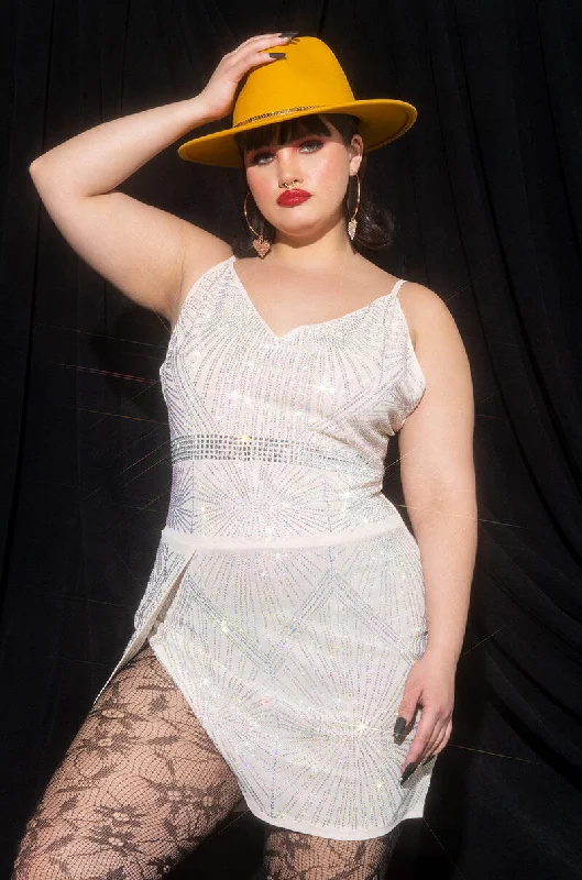 PLUS MY EVERYTHING RHINESTONE MINI DRESS Elegant Velvet Mini Dress