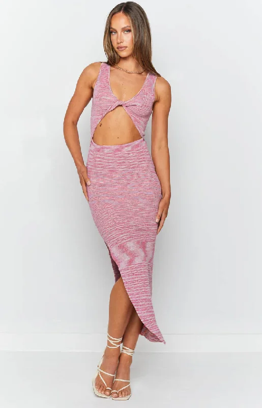 Ravenna Cut Out Maxi Dress Pink Elegant Pleated Maxi Dress