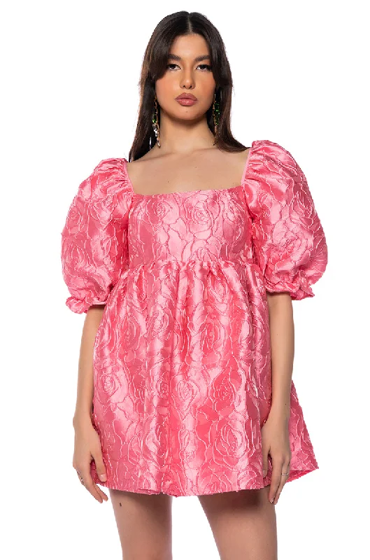 VIVIENNE PUFF SLEEVE MINI DRESS Elegant Vintage Mini Dress