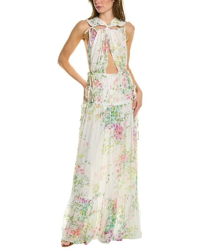 Sabina Musayev Dolcevita Silk-Blend Maxi Dress Elegant Wraparound Maxi Dress