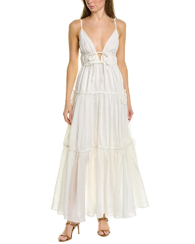 Sabina Musayev Primavera Maxi Dress Cozy Ruffle Sleeve Maxi Dress