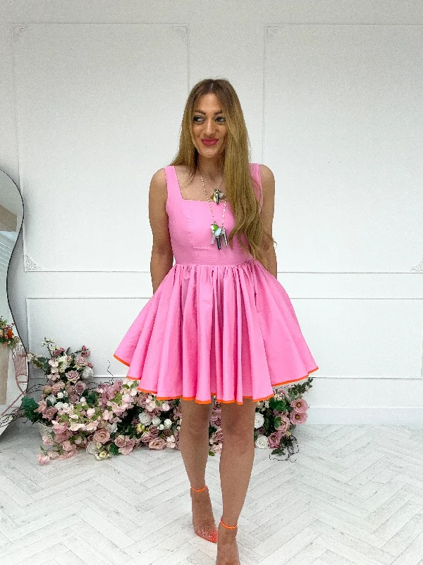 Sabrina Mini Dress In Pink Fashionable Lace Mini Dress