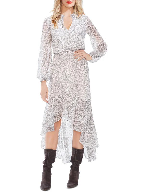 Serene Womens Chiffon Smocked Maxi Dress Comfortable Satin Maxi Dress