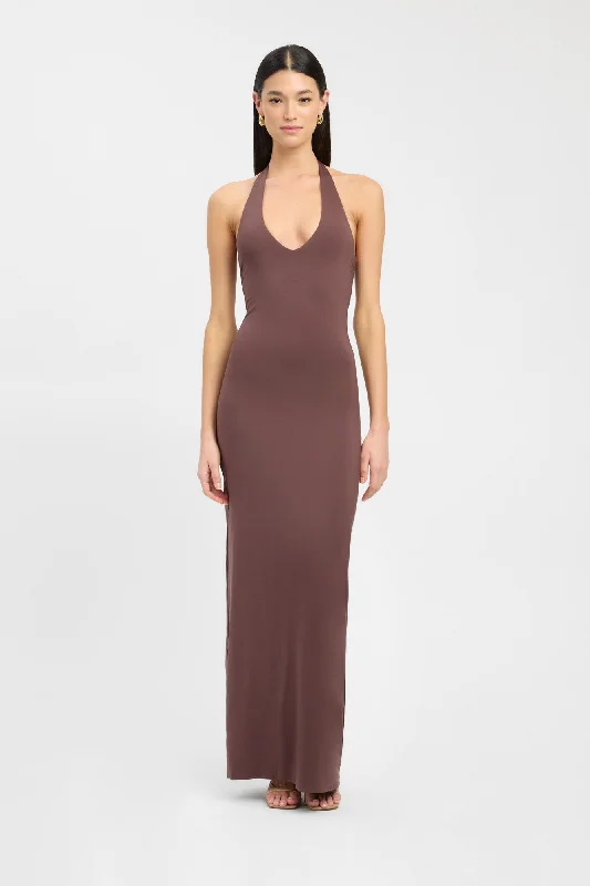 Stella Halter Maxi Dress Trendy Satin Maxi Dress