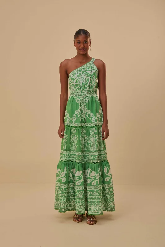 Green Sweet Garden Maxi Dress Trendy Button Front Maxi Dress