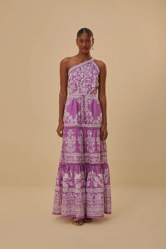 Lilac Sweet Garden Maxi Dress Chic Boho Print Maxi Dress