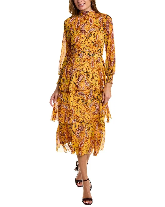 Tahari ASL Tiered Maxi Dress Stylish A-Line Maxi Dress