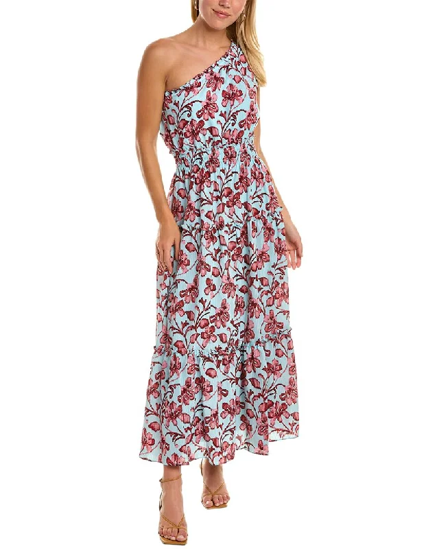 Taylor One-Shoulder Maxi Dress Trendy Short Sleeve Maxi Dress