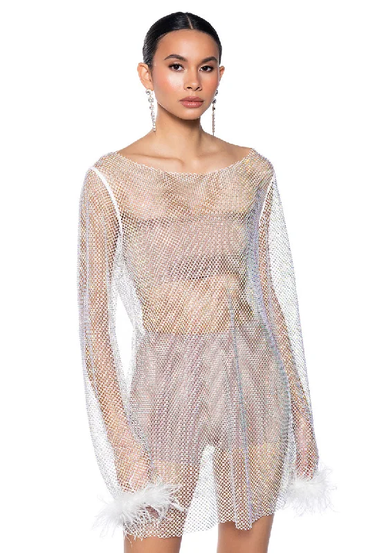 TELL ME A SECRET SPARKLE MINI DRESS Fashionable Mini Dress with Slits