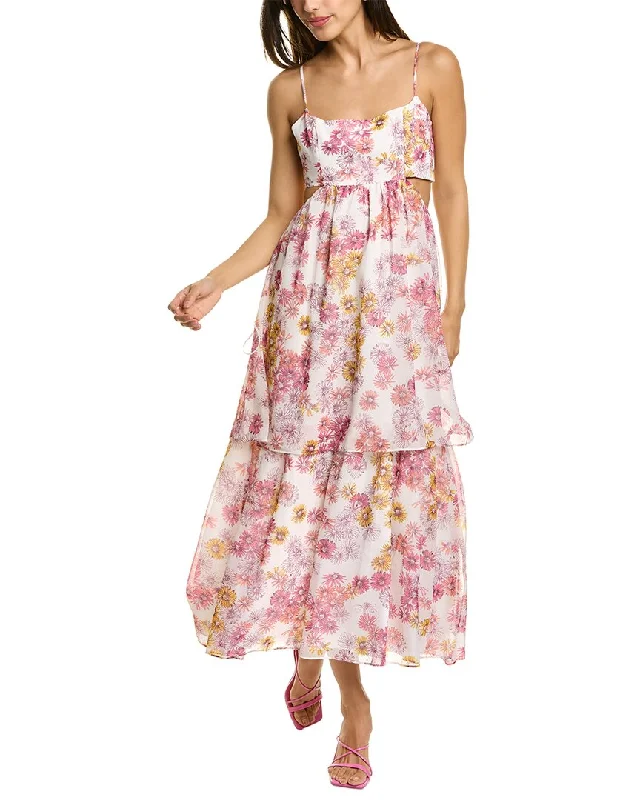 WAYF Tiered Maxi Dress Elegant Maxi Dress with Drapes