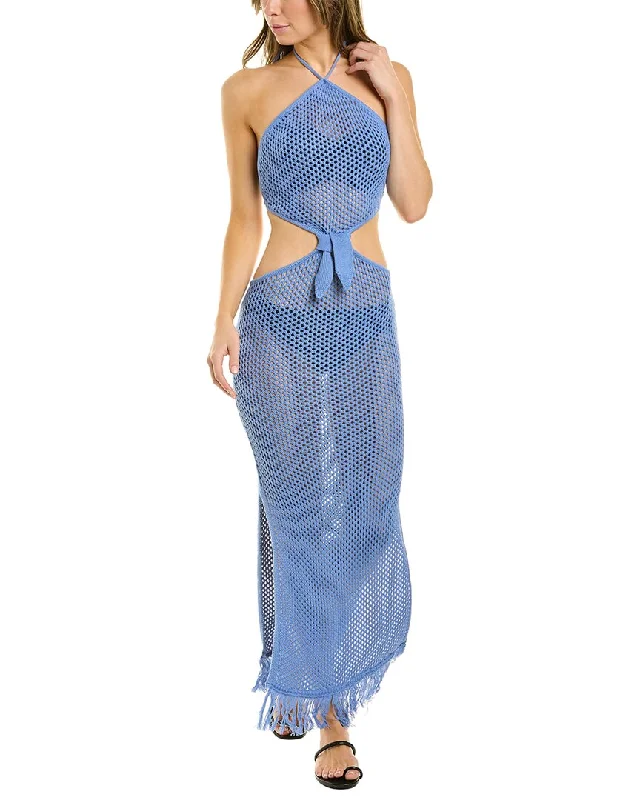 WeWoreWhat Crocheted Cover-Up Maxi Dress Comfortable Maxi Dress with Belt