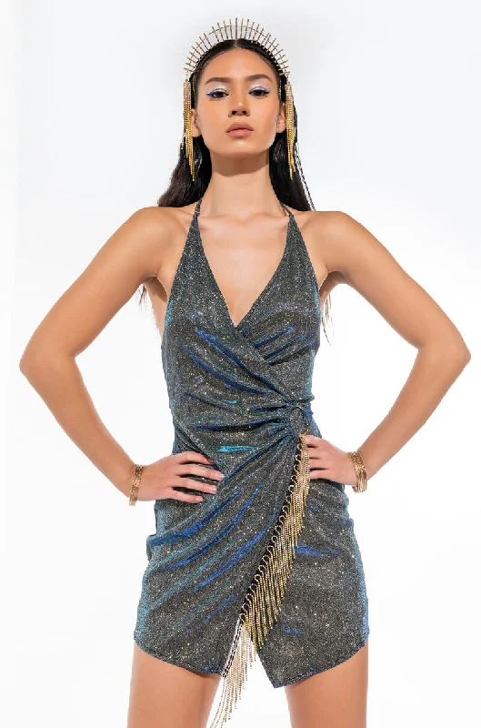 YOU GOT IT WRAP FRONT MINI DRESS Chic Sleeveless Mini Dress