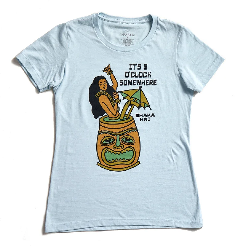 5'Oclock Somewhere T-Shirt Print Jacquard Patchwork