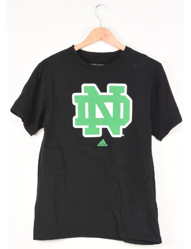 Adidas Black & Green T-Shirt - M Terry Blend Velvet Blend Canvas Blend