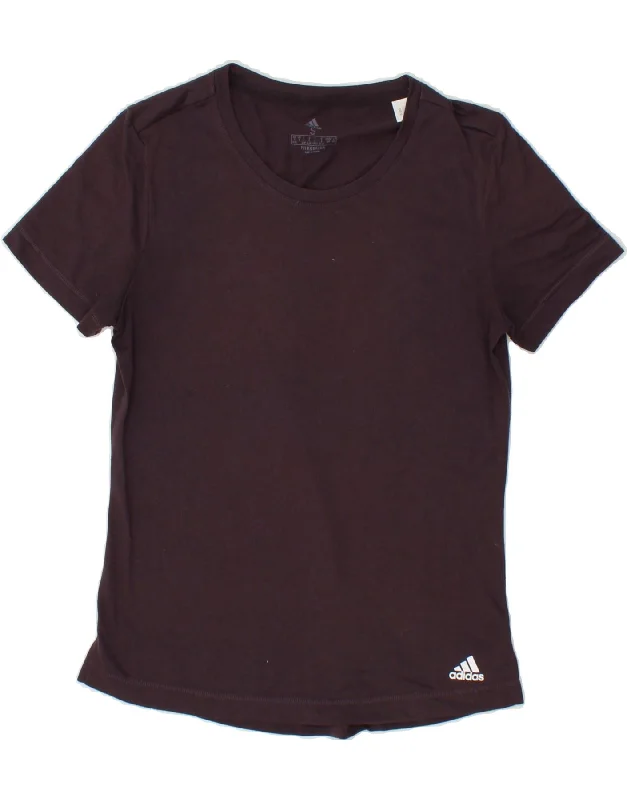 ADIDAS Womens T-Shirt Top UK 8/10 Small Purple Sequined Glittery Shiny