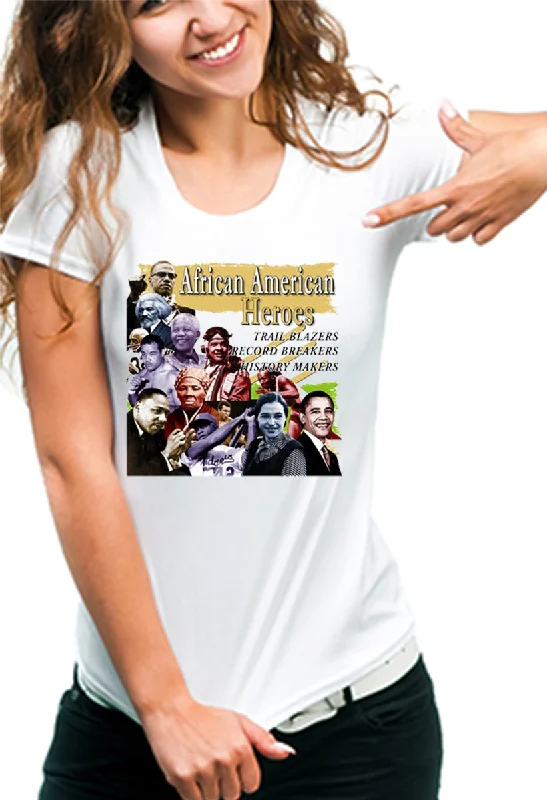 African American Heroes and Record Breakers Girl's T-Shirt Casual Formal Business