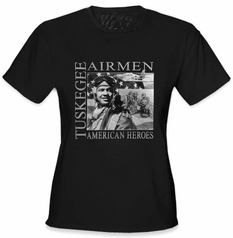African American Heroes - Tuskegee Airmen Girl's T-Shirt Graphic T-Shirt Round Neck Polyester