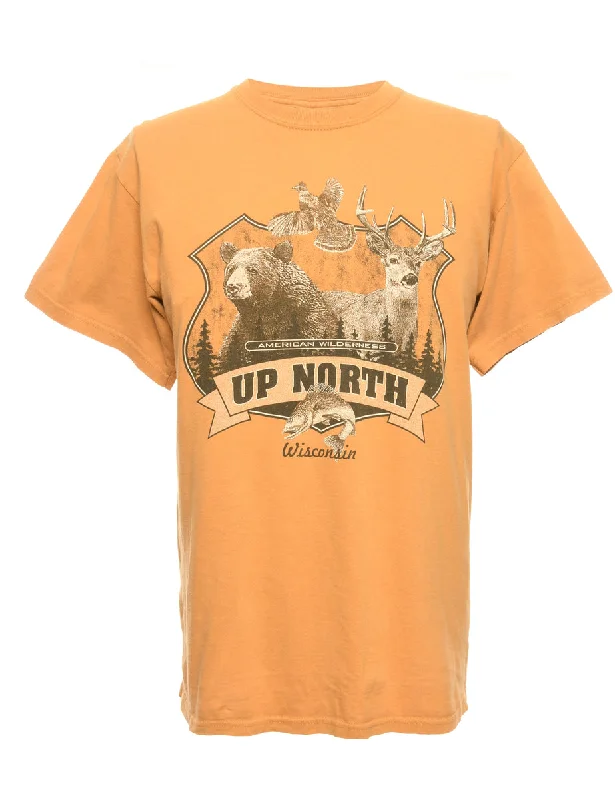 American Wilderness Animal T-shirt - L Fitted T-Shirt Seamless Stretchy