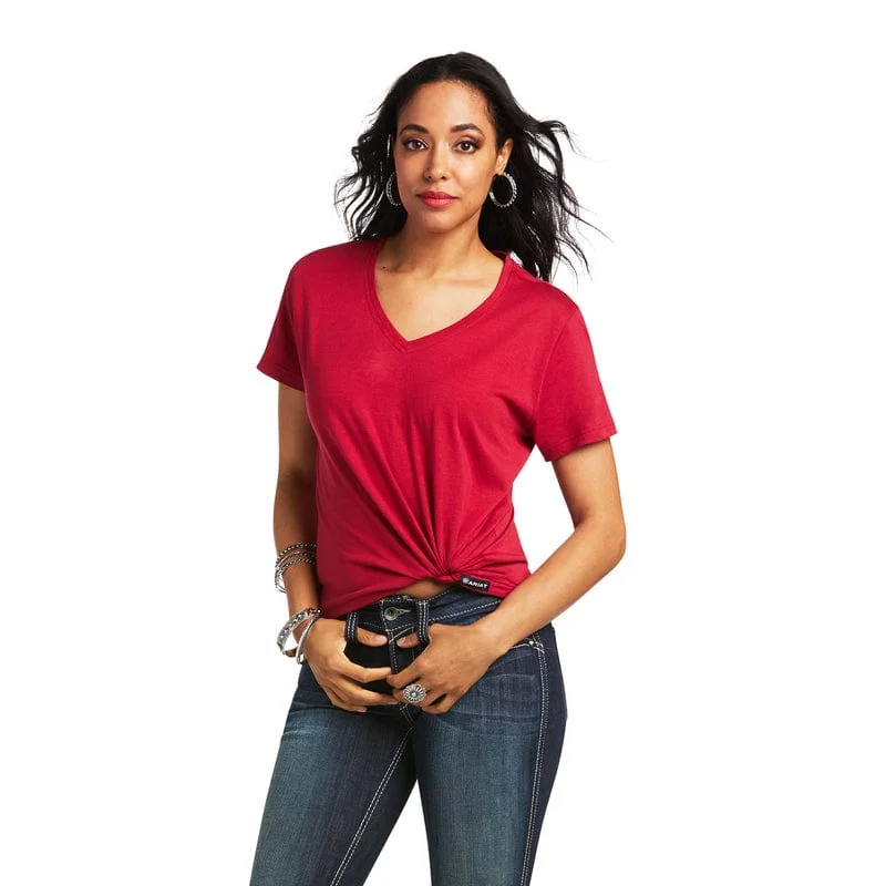 Ariat Women's Element Red Bud Short Sleeve T-Shirt 10039421 Fitted T-Shirt Seamless Stretchy