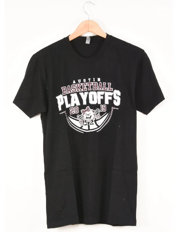 Austin Basketball Playoffs Printed T-shirt - L Handmade Hand-knitted Hand-woven