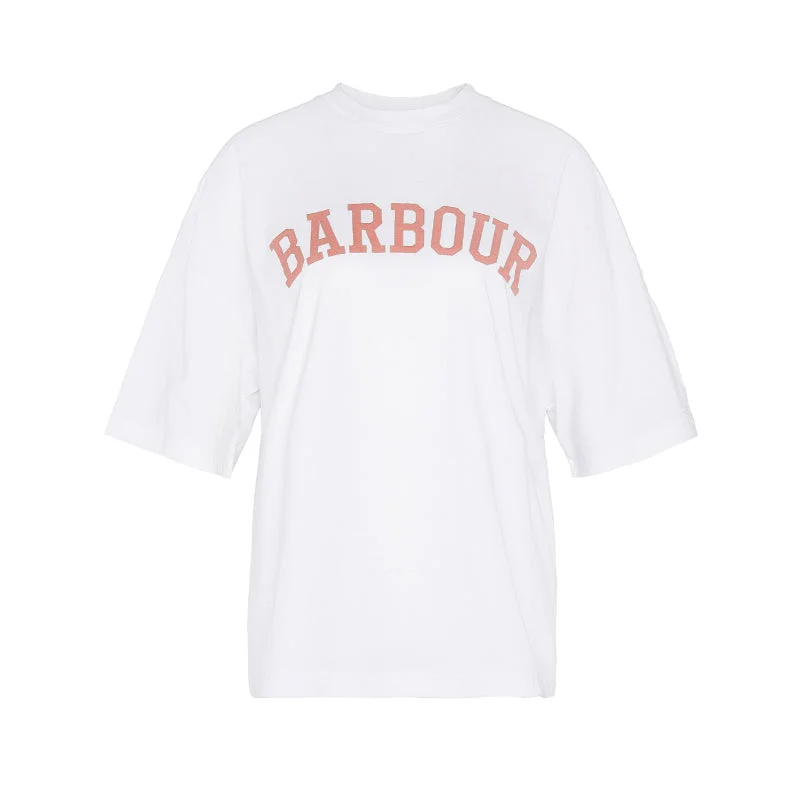 Barbour Elisha Ladies T-Shirt - White Mesh Canvas Denim