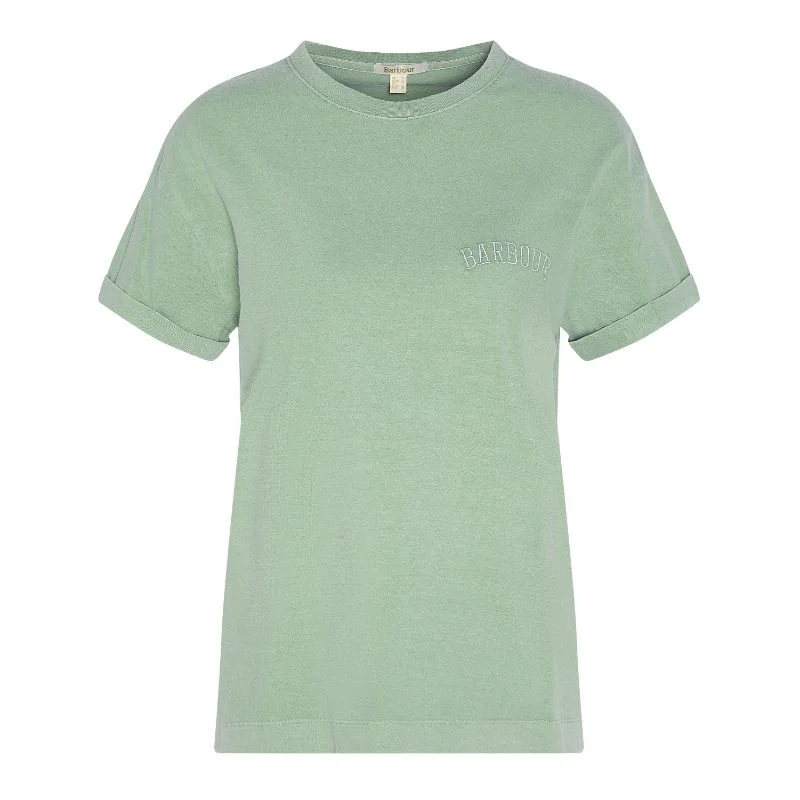 Barbour Sandgate Ladies T-Shirt - Nephrite Green Sequined Glittery Shiny