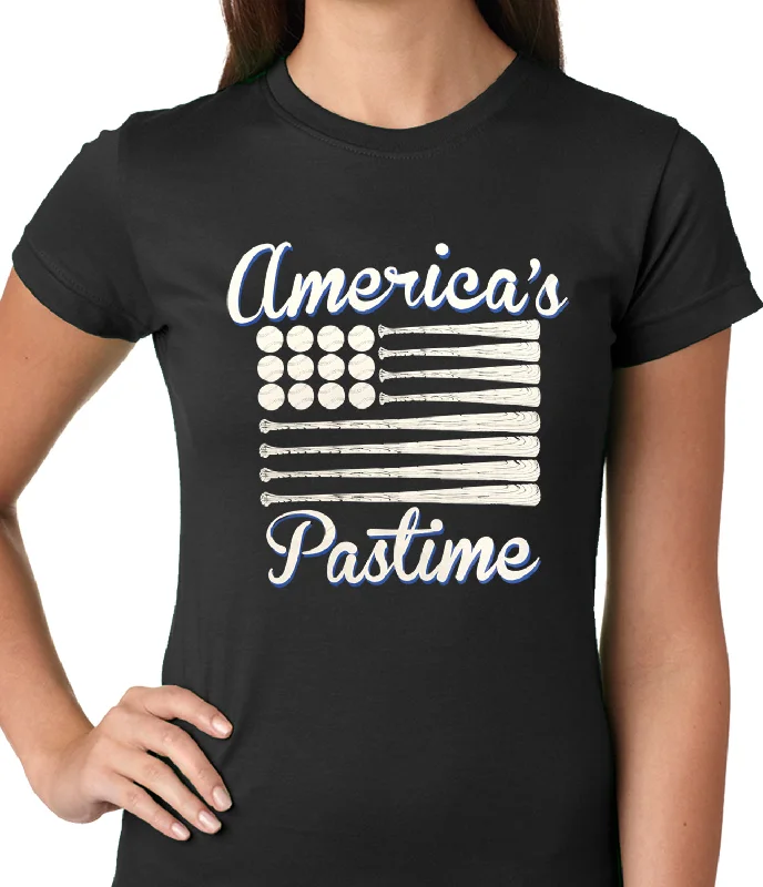 Baseball America's Pastime Girls T-shirt Rayon Velvet Corduroy