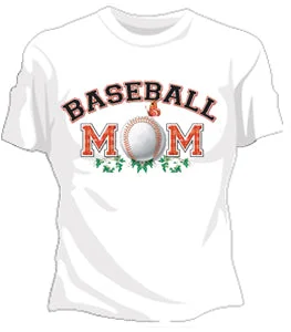 Baseball Mom Girls T-Shirt Striped Floral Plaid