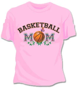 Basketball Mom Girls T-Shirt Front Pockets Side Pockets Patch Pockets