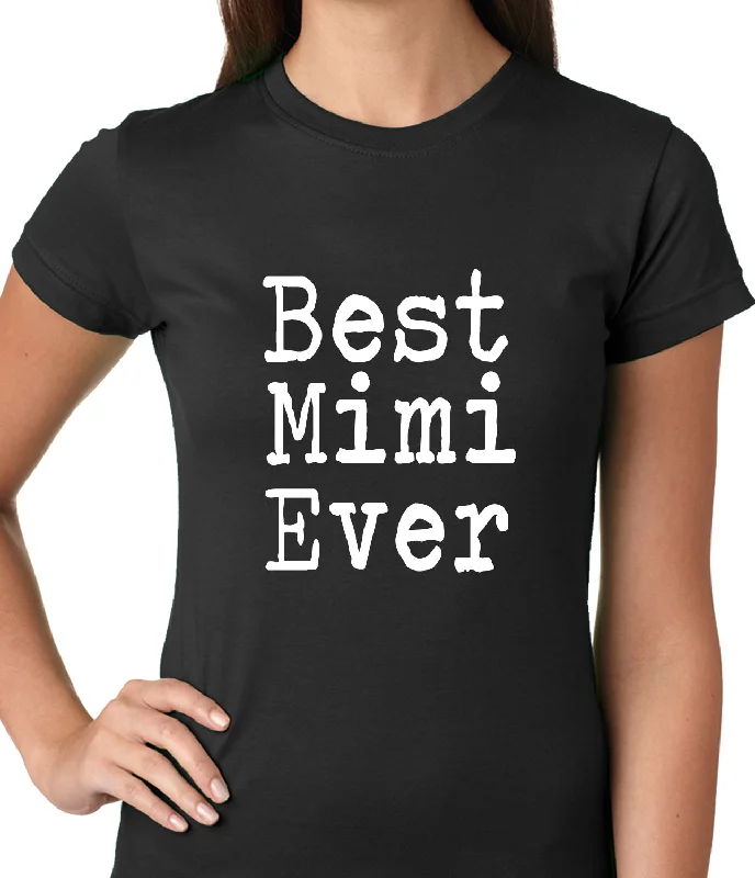 Best Mimi Ever Ladies T-shirt Chenille Brocade Lace