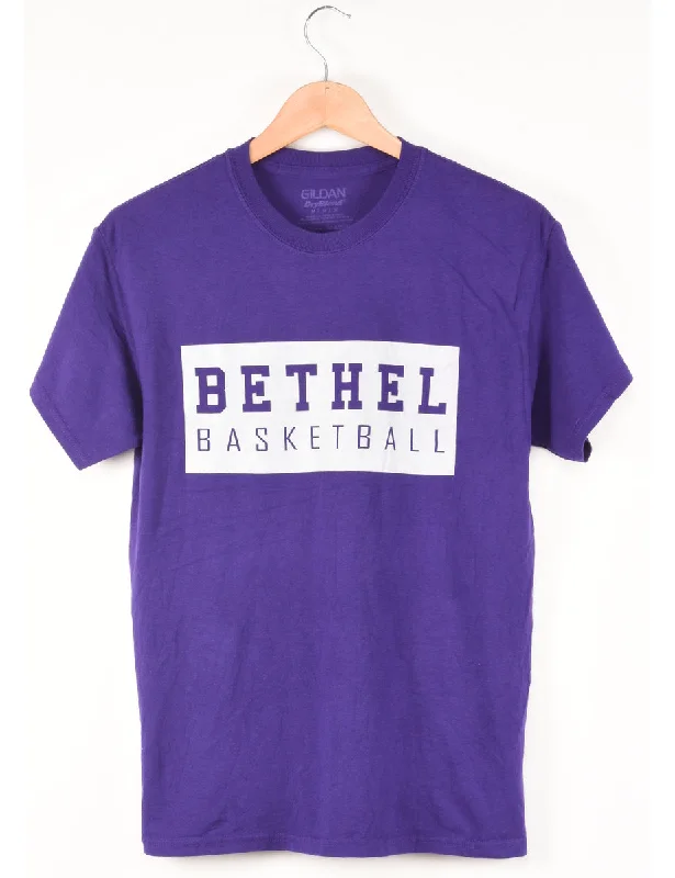 Bethel Basketball Printed Purple T-shirt - M Fashionable Trendy Casual