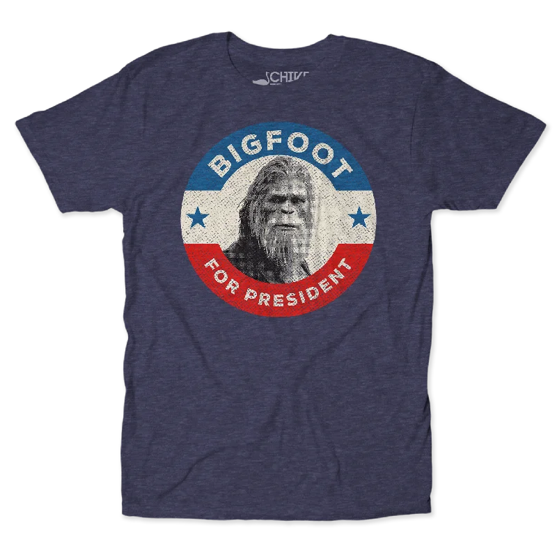 Bigfoot For President Unisex Tee Graphic Embroidered Appliqued