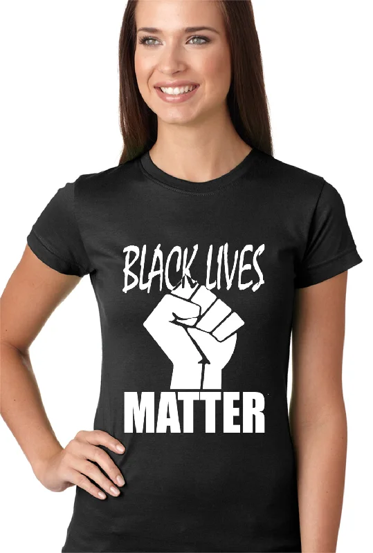Black Lives Matter Fist Girls T-shirt Polka Dot Checkered Tartan