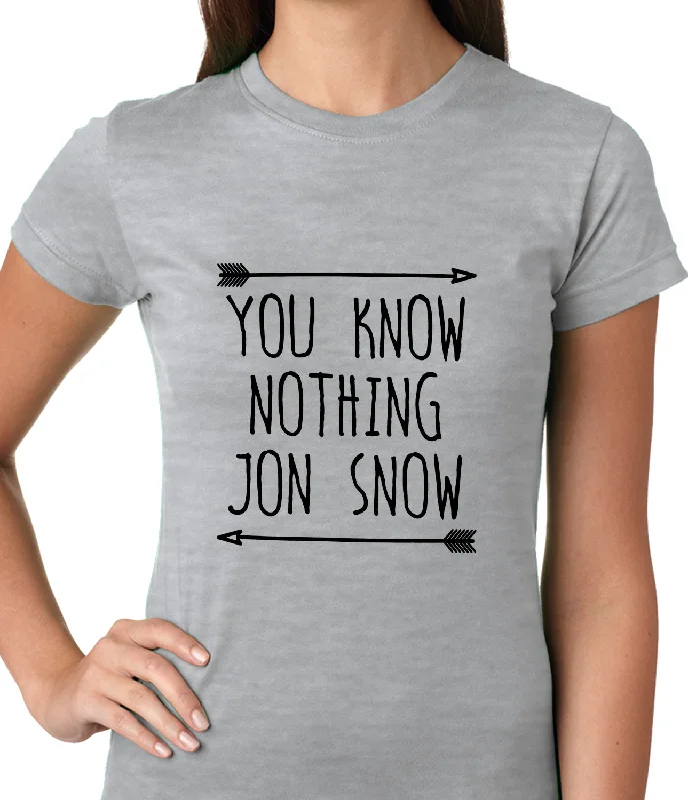 (Black Print) You Know Nothing Jon Snow Ladies T-shirt Print Jacquard Patchwork