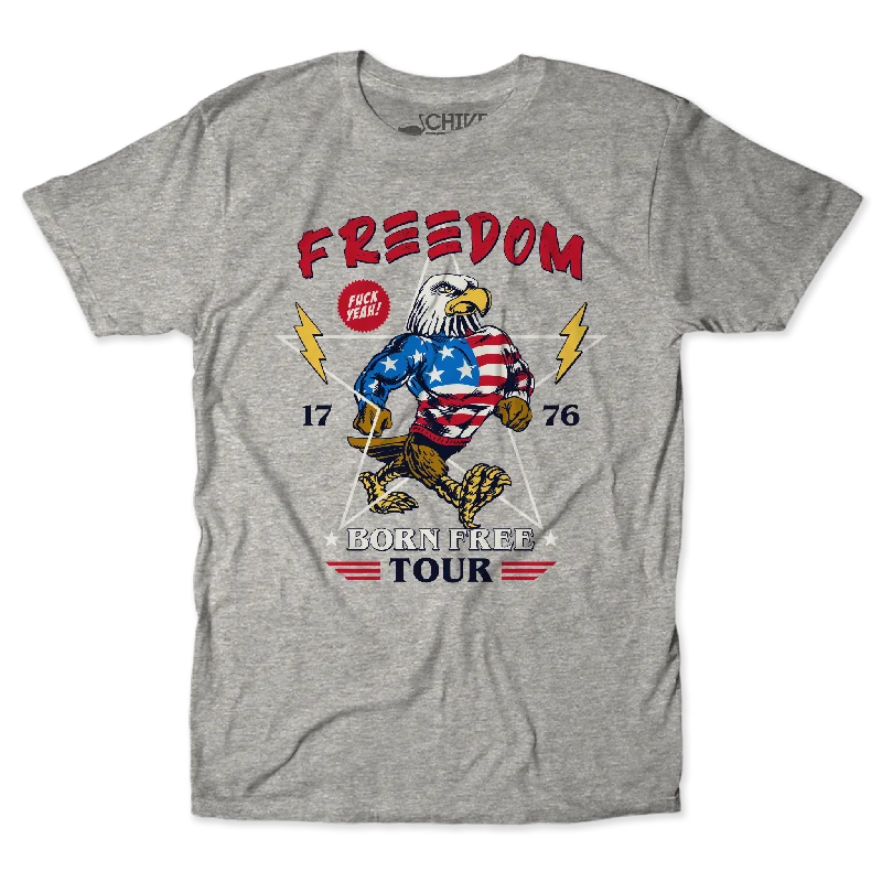 Born Free Unisex Tee Spandex Blend Rayon Blend Denim Blend