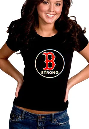 Boston Strong Girl's T-Shirt Mesh Fabric Canvas Fabric Denim Fabric