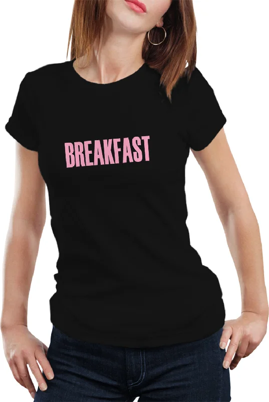 Breakfast Girl's T-Shirt Collared T-Shirt Boat Neck A-Line