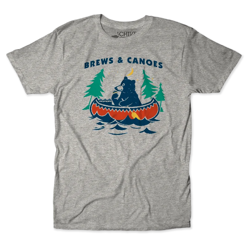 Brews And Canoes Unisex Tee Boxy Fit Fitted Loose