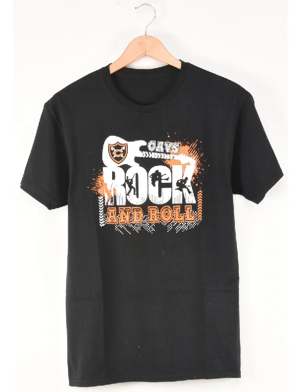 Cavs Rock And Roll Band T-shirt - M Ribbed T-Shirt High Neck Heavyweight