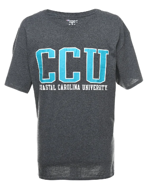 Champion CCU Printed Grey & Blue T-Shirt - XL Mesh Blend Leather Blend Suede Blend