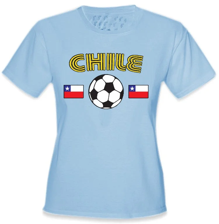 Chile World Cup Soccer Girls T-Shirt Machine Wash Dry Clean Hand Wash