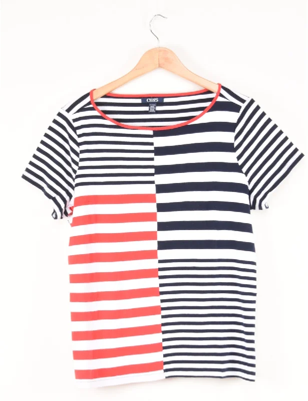 Classic Striped T-shirt - M Zippered Buttoned Snapped