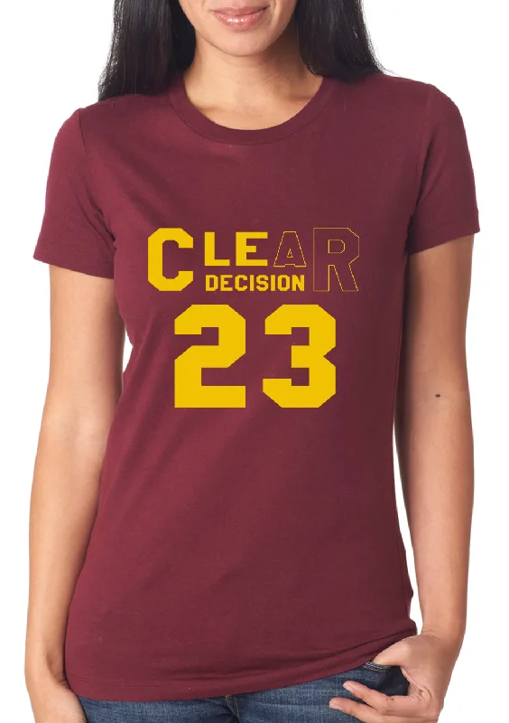 CLEar Decision #23 Lebron Cleveland Girl's T-Shirt Fitted T-Shirt Seamless Stretchy