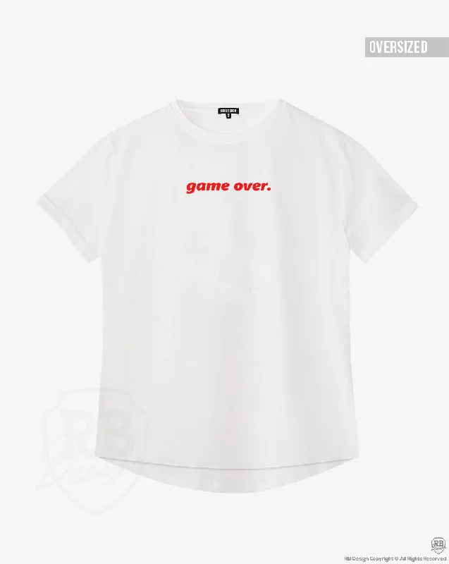 Women's T-shirt With Sayings " Game Over" WTD26 Red Elegant Classic Vintage