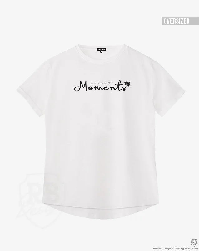 Women's T-shirt "Create Beautiful Moments" WTD38 Embroidered Appliqued Beaded