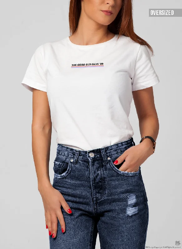 Women's T-shirt "The Good Old Days" WTD35 Welt Pockets Slit Pockets Flap Pockets